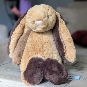 Jellycat Original Bashful Patchwork Brown Bunny - NWT, Rare!